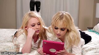 Chloe Cherry és egyetemista csaja lezbi kísérletezésre adja fejét