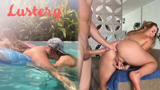 Buxom szöszke amateur valagát basszák úszás után