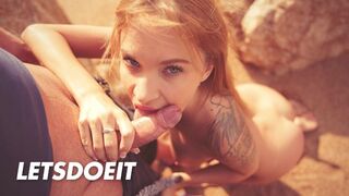 Angel Piaff szöszi csábítója zsíros falloszt szopogatóan a tengerparton